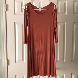 Forever 21 Rusty orange long sleeve mini dress